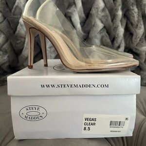Steve Madden Women's Clear and Nude Heels